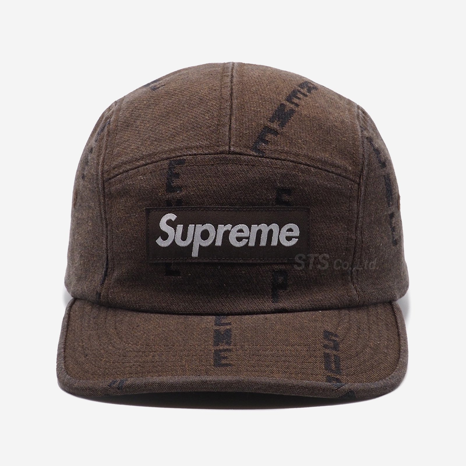 Supreme Logo Stripe Denim Camp Cap帽子