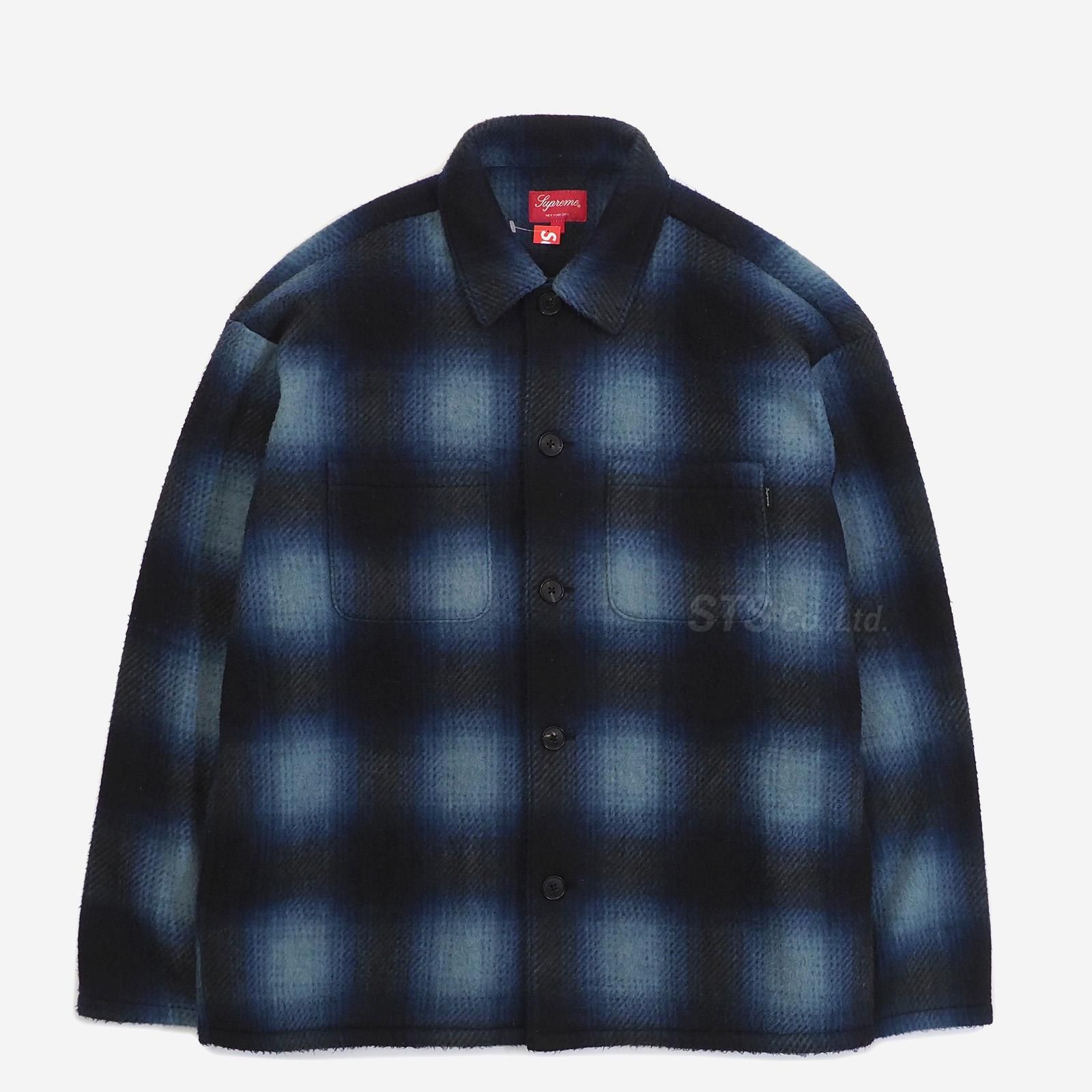 supreme   shadow plaid fleece shirt  黒　M