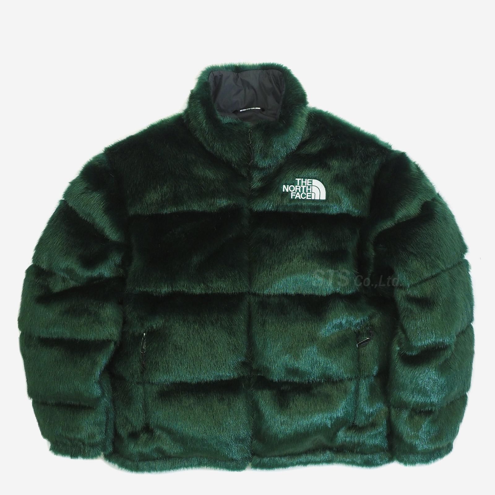 Supreme North Face Faux Fur Nuptse 緑　M