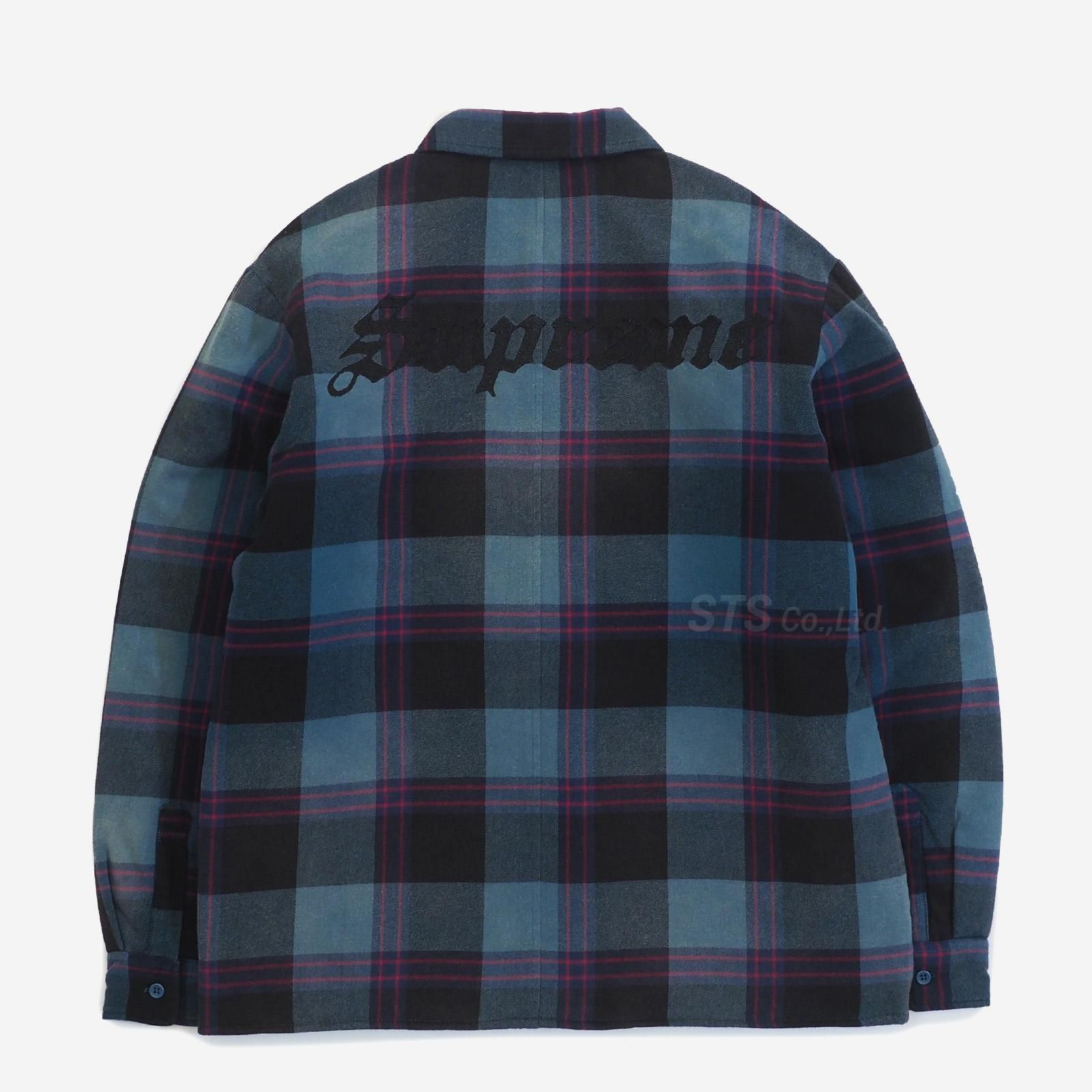 【M】 Supreme Quilted Flannel Shirt WHITE