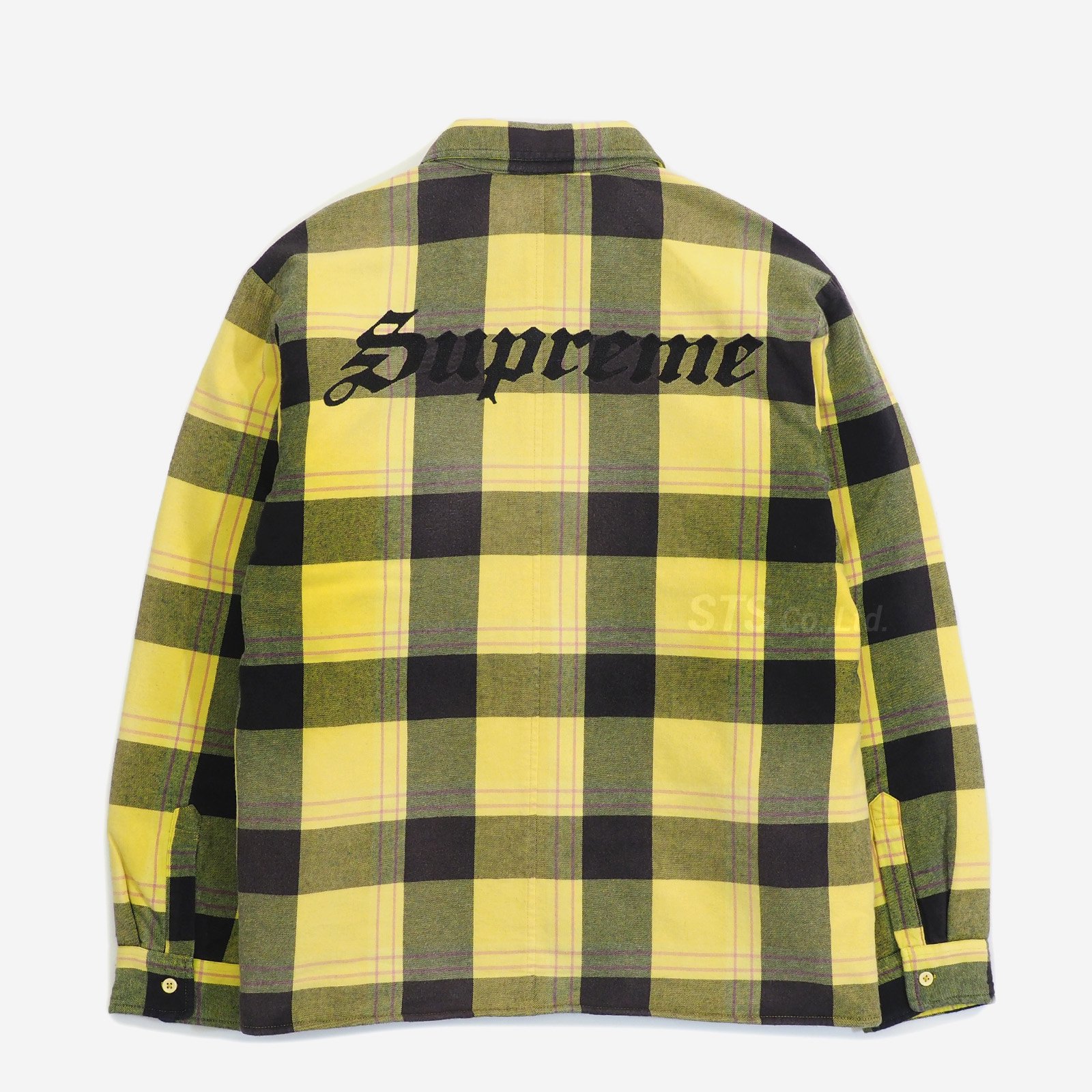 新品　黄色　Supreme  Quilted Flannel Shirt L