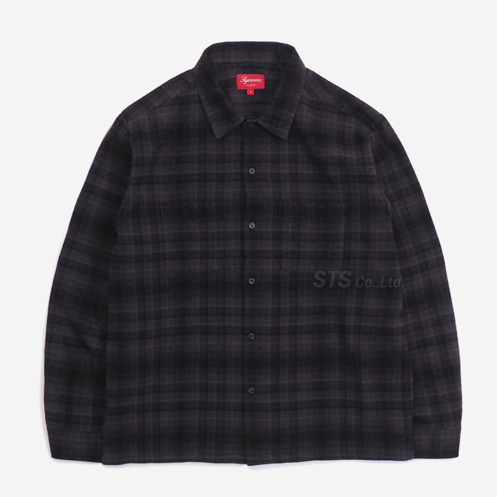 メンズSupreme plaid flannel shirt サイズL - シャツ