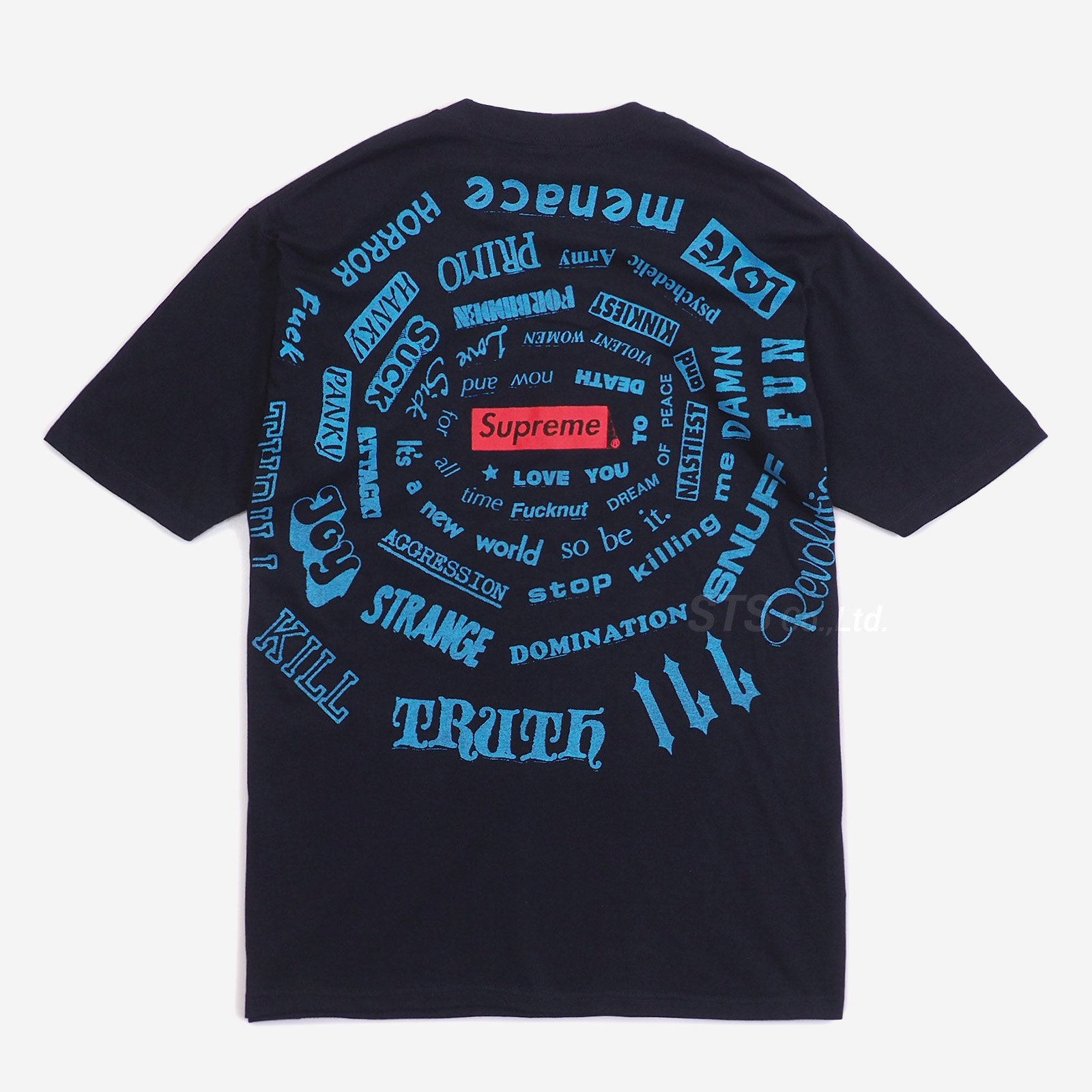Tシャツ/カットソー(半袖/袖なし)XL ステッカー付 supreme spiral tee