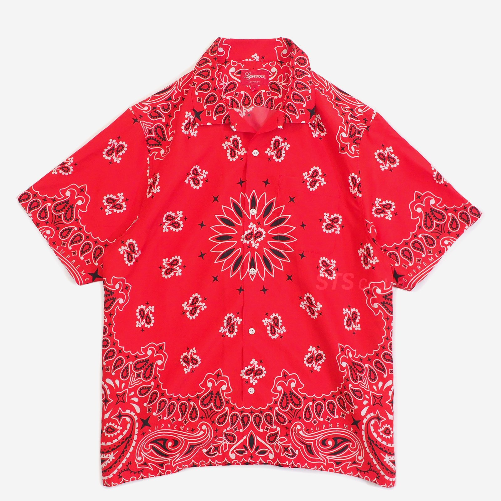 美品 国内正規 Supreme Bandana Silk Shirt RED M