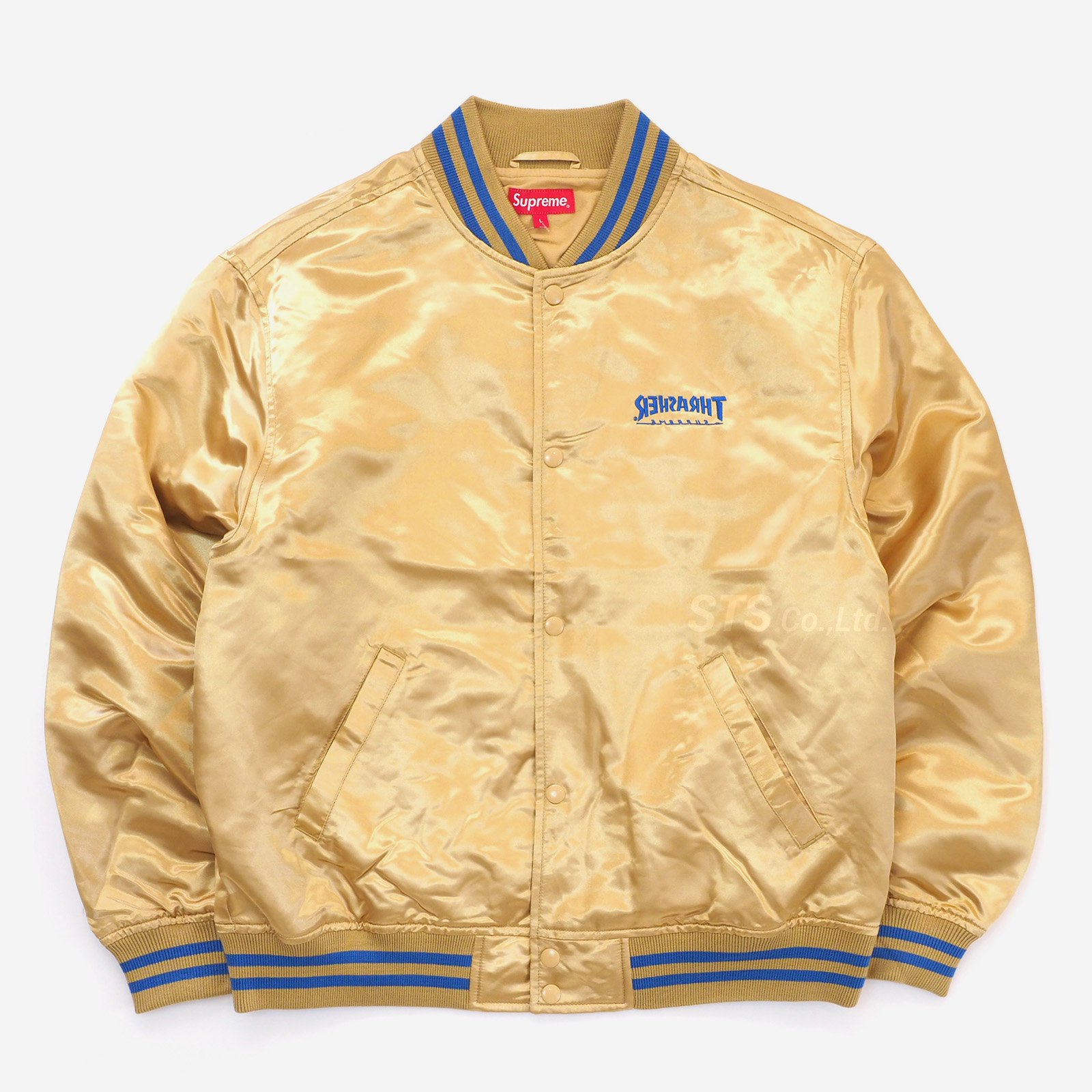 美品Supreme Thrasher Satin Varsity Jacket