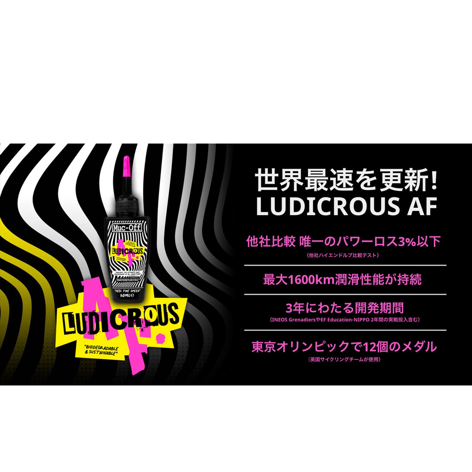 MUC-OFF - LUDICROUS AF LUBE 50ml | 世界最速のチェーンオイル - ParkSIDER