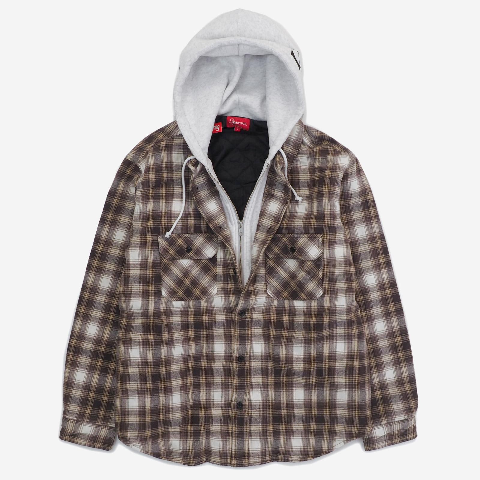 supreme Hooded Flannel Zip Up Shirt