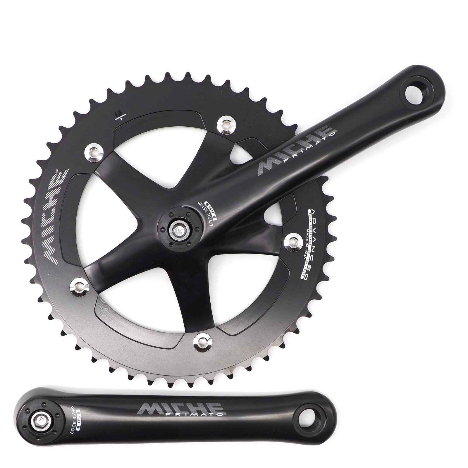 Miche - Primato Advanced Pista Crankset (Black) | イタリアの歴史あるMiche製ピスト用クランクセット  - ParkSIDER