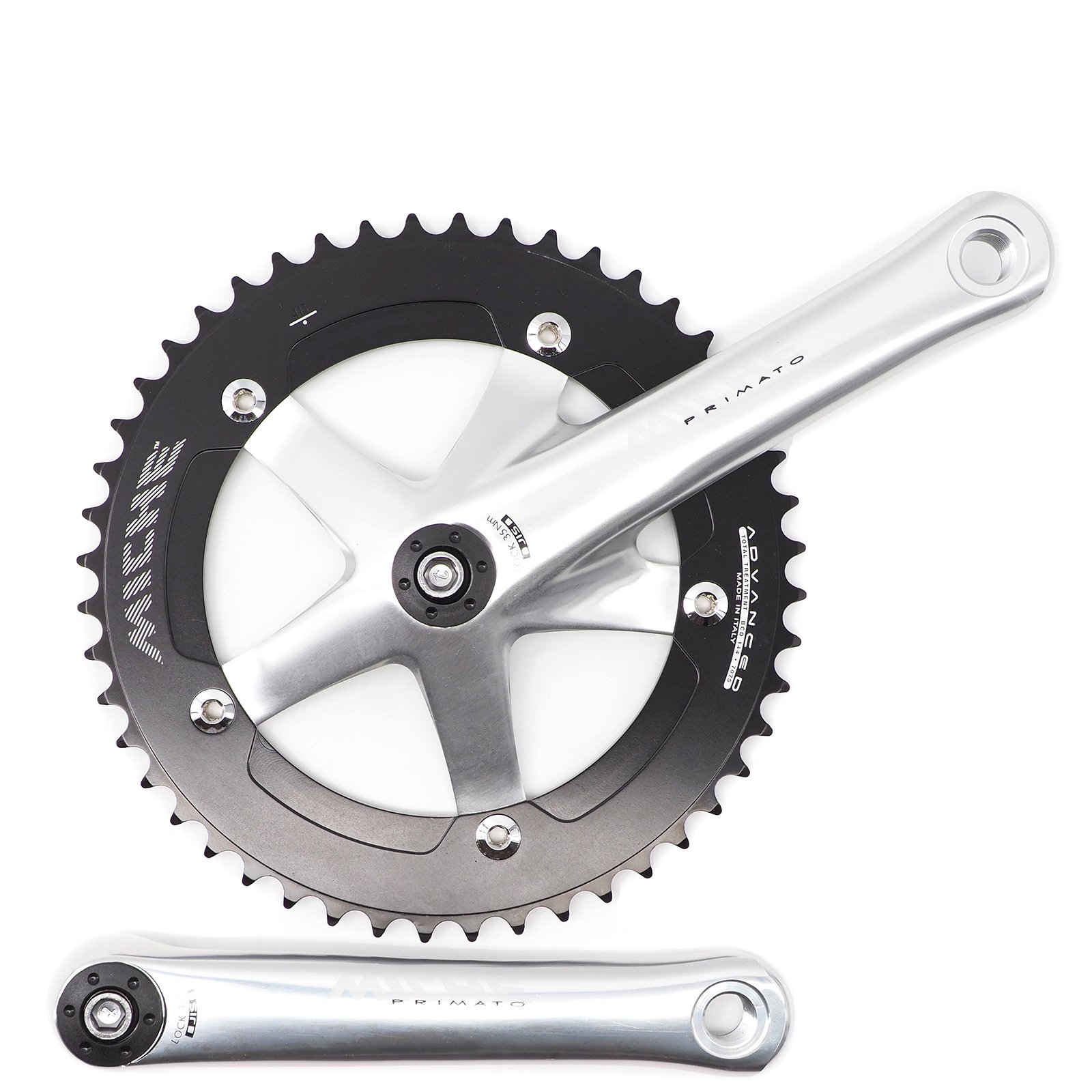 Miche - Primato Advanced Pista Crankset (Black/Silver) |  イタリア製コンポーネントメーカーMicheのプリマトアドバンストピスタクランクセット - ParkSIDER