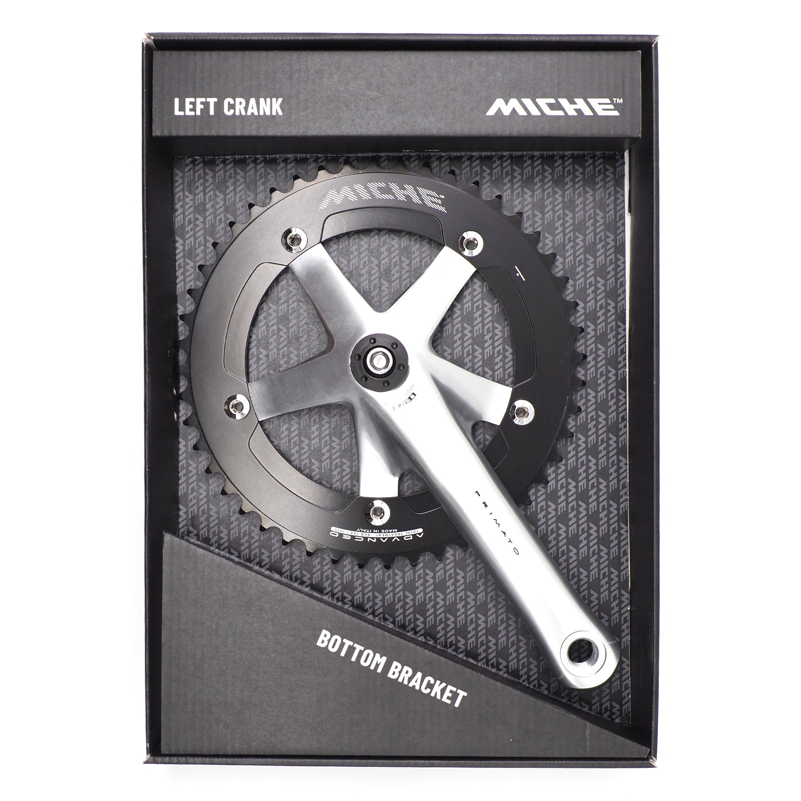 Miche - Primato Advanced Pista Crankset (Black/Silver) |  イタリア製コンポーネントメーカーMicheのプリマトアドバンストピスタクランクセット - ParkSIDER