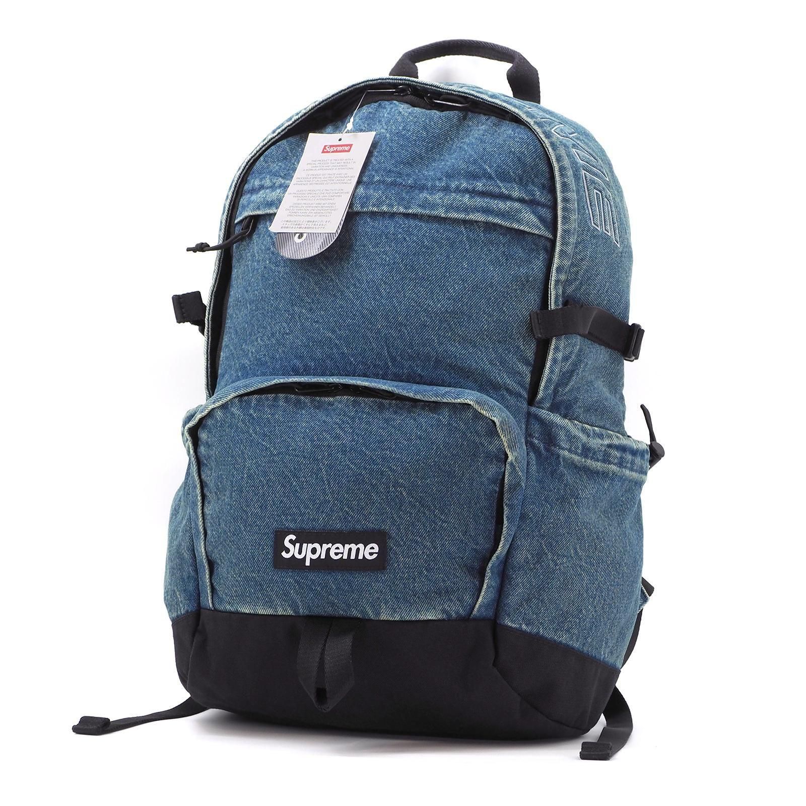 Supreme デニム　バックパック ボックスロゴ】国内正規品 シュプリーム デニムバックパック