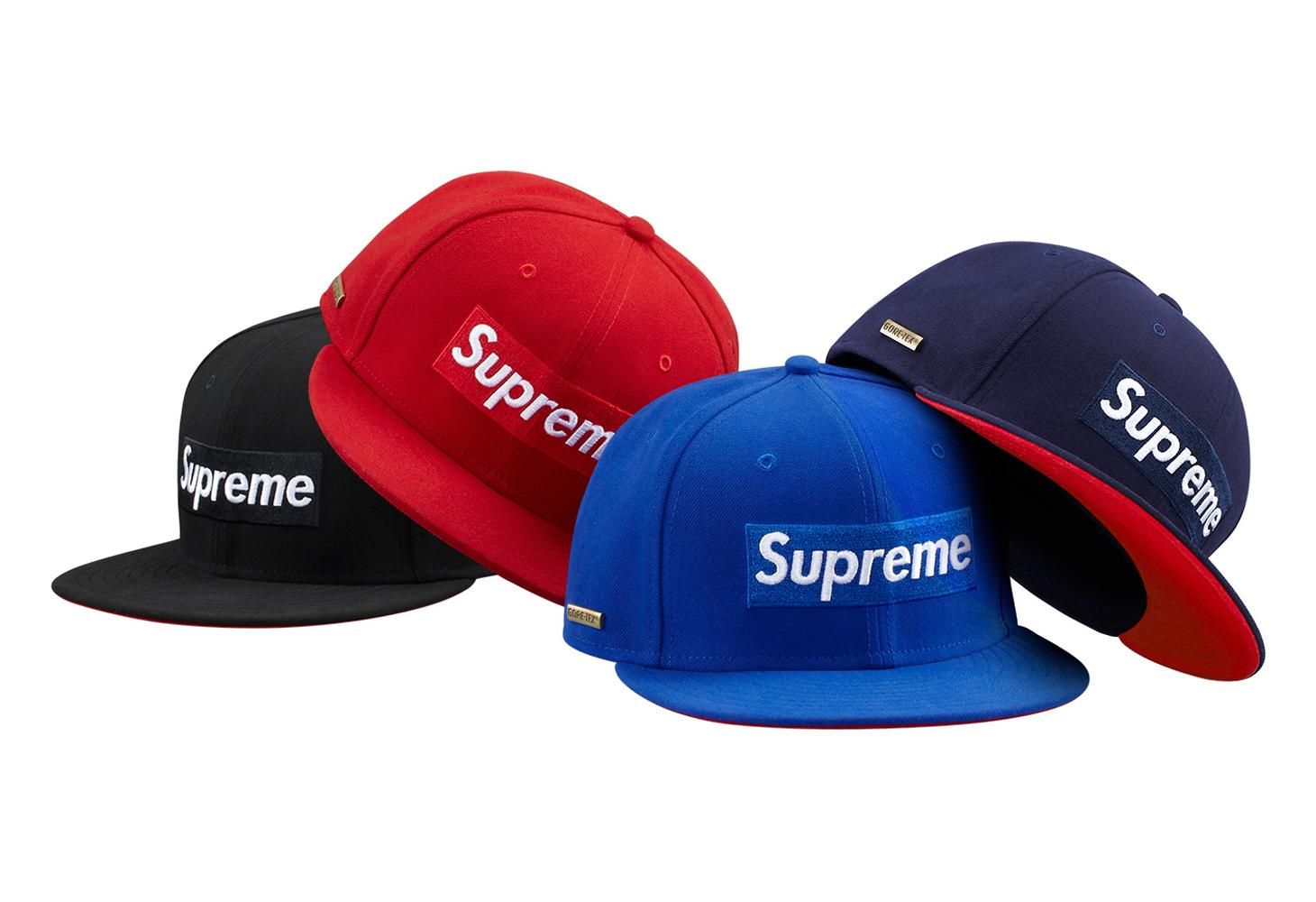 新品supreme ボックスロゴ GORETEX 耳当て付キャンプキャップ 赤-