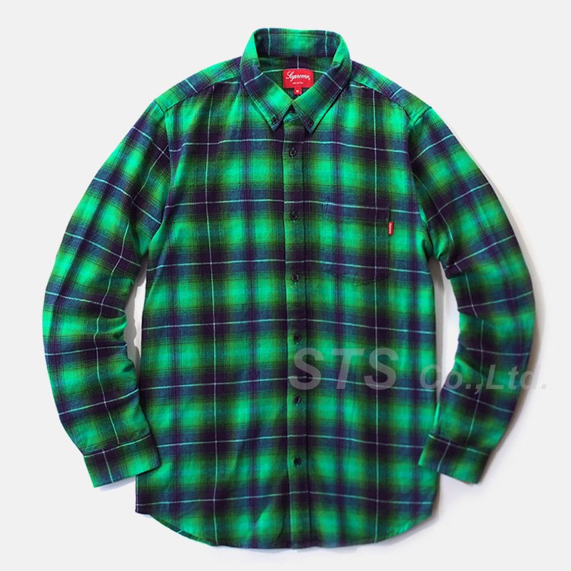Supreme Shadow Plaid Flannel Shirt Greenファッション