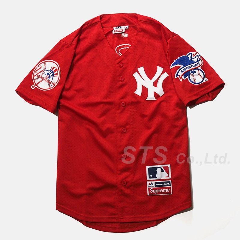 コラボsupreme newyork yankees baseball jersey