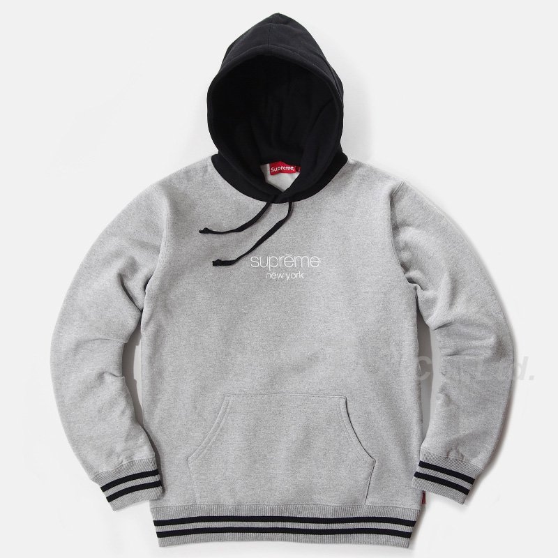 supreme classic logo hooded sweatshirt 黒