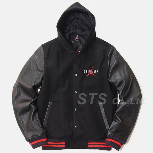 Supreme/Jordan Hooded Varsity Jacket