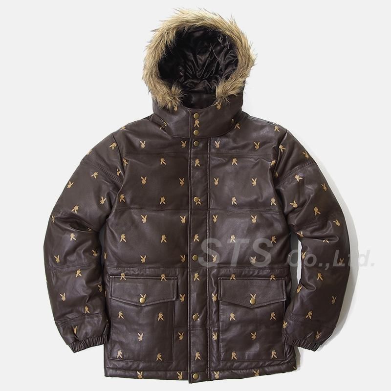 Supreme/Playboy Leather Puffy Jacket - ParkSIDER