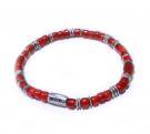 amp japan 【ｱﾝﾌﾟｼﾞｬﾊﾟﾝ】 14AH-440RD white hearts glass beads bracelet