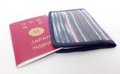カレン手織り布のパスポートケース（ブルー）