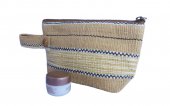 カレン手織り布の木製ボタン付きポーチ（BjWB）