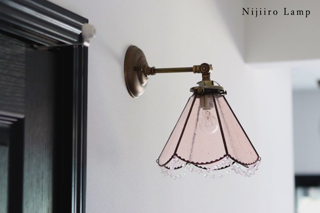 【Nijiiro Lamp｜ニジイロランプ】 ステンドグラスのブラケットランプ Suzuran champagne すずらん シャンパン