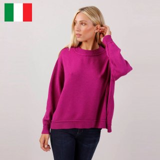 【イタリア直輸入】【ペチュニア】リブ編みアクセントのセーター。リブ編みがデザインポイント。【ペチュニアカラー】が明るさをプラス。快適な着心地と保温性を実現。の商品画像