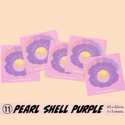 11 Pearl Shell Purple １パック5シート ２パックから購入可能 韓国シール Afrocat ポイントステッカー ハチズカフェ本店 可愛い輸入文房具 雑貨 ファンシー レトロ ペーパードールメイト専門店