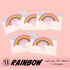 13. Rainbow(１パック5シート：２パックから購入可能)韓国シール/afrocat ポイントステッカー