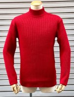 soglia（ソリア）　　BOUNDWOOL side zip sweater ハイネックサイドジップセーター RED
