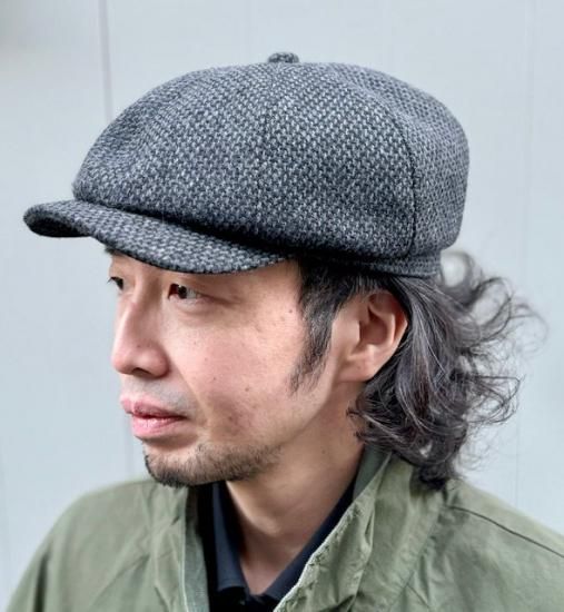 【とん太様用】AUBERGE ツイードキャスケット グレー イギリスの布 HarrisTweed ハリスツイード ヘリンボーン DK