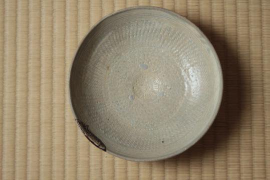 粉青沙器 李朝 象嵌 筒茶碗（茶道具、象嵌、茶碗、高麗青磁