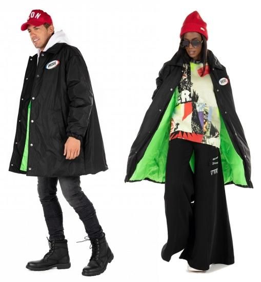 DIESEL】 W-Kodyn longline padded coach jacket - timeslice