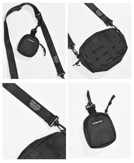 DOUBLE STEAL】 SHOULDER BAG&MINI POUCH - timeslice DOUBLE STEAL】 SHOULDER BAG&MINI POUCH - timeslice