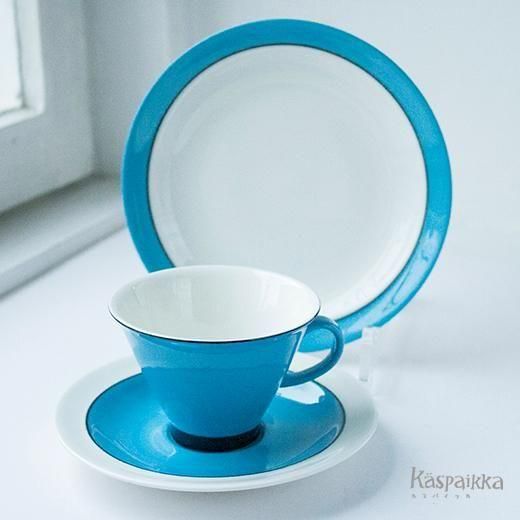 アラビア ハレキン ターコイズブルー カップ＆ソーサー プレート B