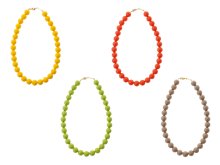 <23AW>Bright color ball glasses chain necklace