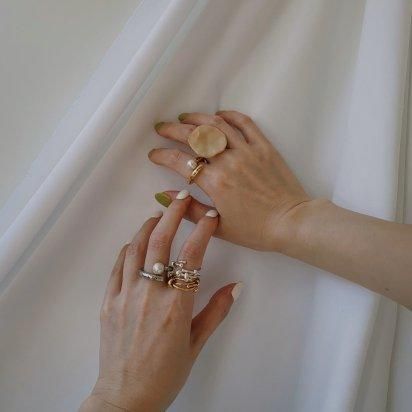イヤリング 「Sea'ds mara」Chain layer ring earring
