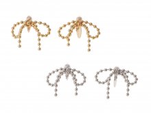 <24AW holiday> Ribbon ball chain earring