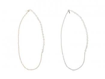 <26pre spring> Pearl linked chain necklace