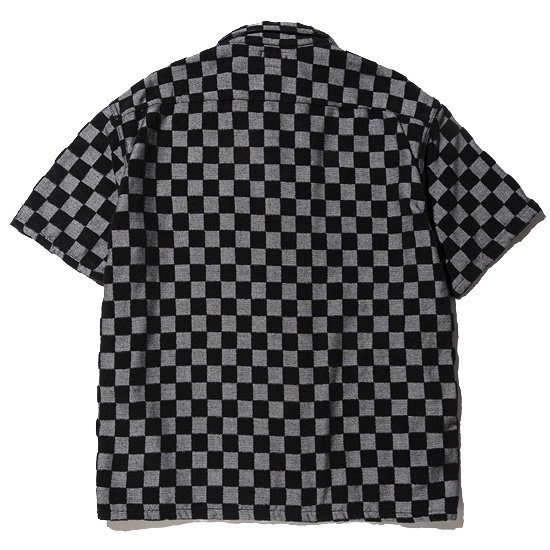 CALEE】JACQUARD PILE S/S CHECKER PATTERN SHIRT【オープン