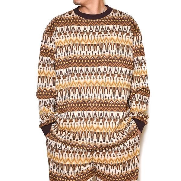 CALEE キャリー 総柄ジャガードジャケット Lサイズ　radiall CALEE/キャリー】JACQUARD BORDER DROP SHOULDER L/S CUTSEW