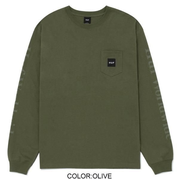 HUF】BOX LOGO POCKET L/S TEE【ロングスリーブTシャツ】 - ONE'S