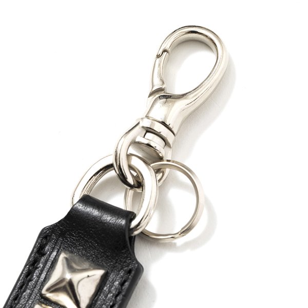 CALEE】STUDS & EMBOSSING ASSORT LEATHER KEY RING Type A 