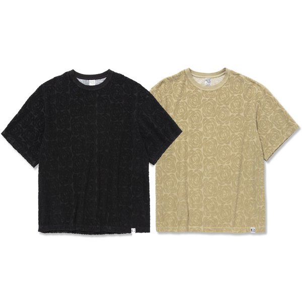 CALEE/キャリー】ROSE PATTERN PILE JACQUARD OVER SILHOUE T-SHIRT ...