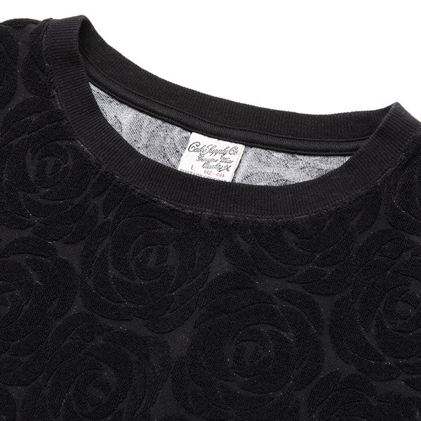 CALEE/キャリー】ROSE PATTERN PILE JACQUARD OVER SILHOUE T-SHIRT