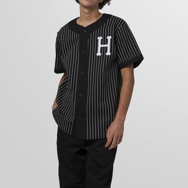 HUF ハフ カレッジロゴ ベースボールシャツ - シャツ