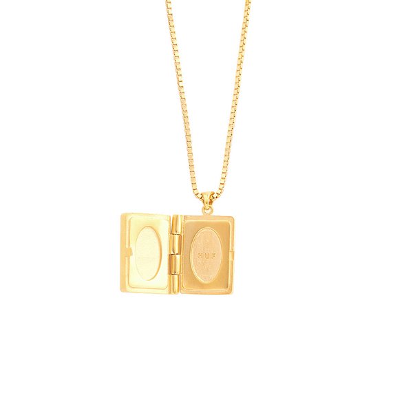 HUF blackletter locket gold necklace - portalmagazine.ca
