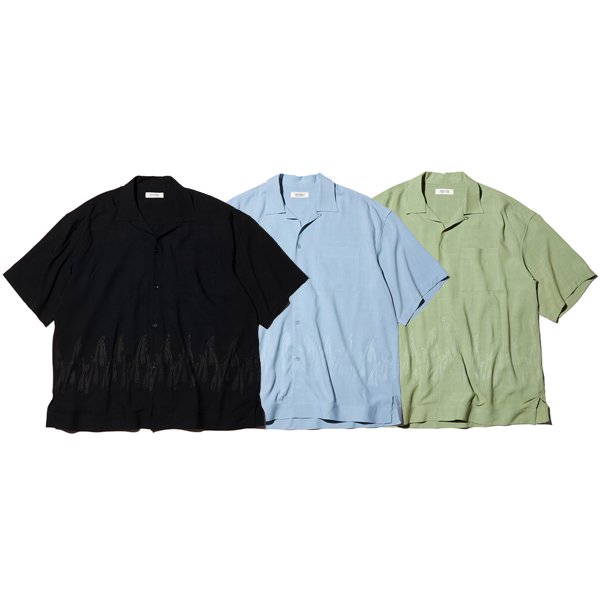 【RADIALL/ラディアル】FLAMES - OPEN COLLARED SHIRT S/S【レーヨンシャツ】