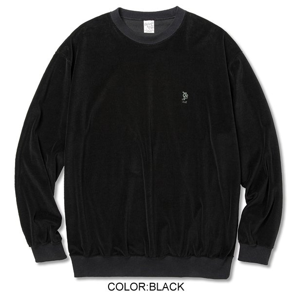 CALEE/キャリー】CAL LOGO EMBORIDERY VELOUR CREW NECK SWEAT【クルー