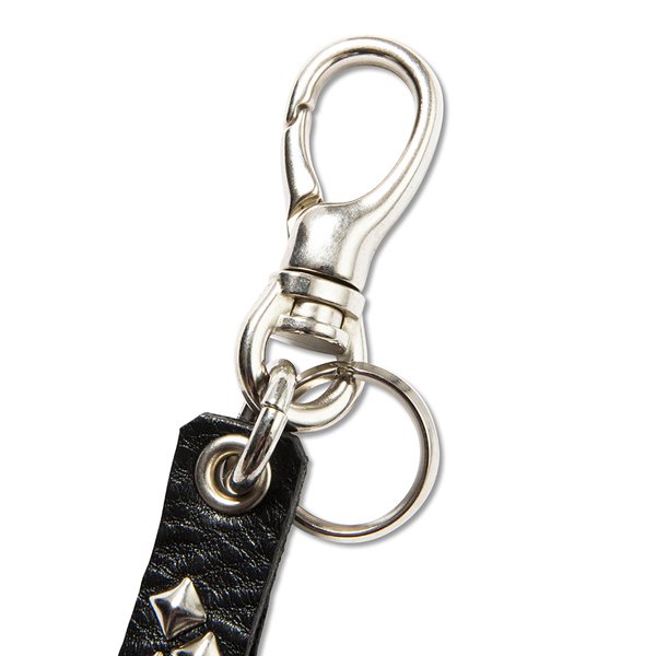 CALEE】STUDS & EMBOSSING ASSORT LEATHER KEY RING Type E 