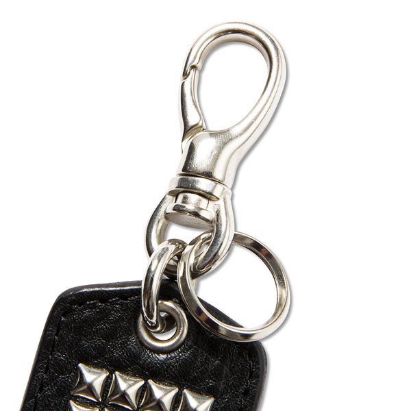 CALEE】STUDS & EMBOSSING ASSORT LEATHER KEY RING Type A